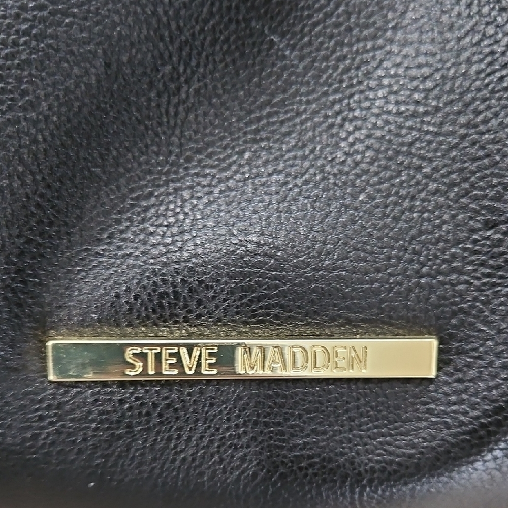 Steve Madden Leather Black and Tan Women's Backpack - Picture 6 of 12